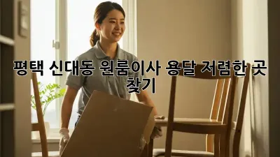 평택 신대동 원룸이사 용달 저렴한 곳 찾기