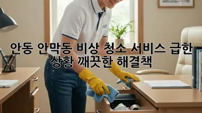 안동 안막동 비상 청소 서비스: 급한 상황, 깨끗한 해결책
